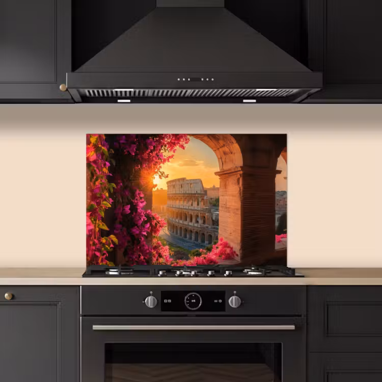 Paraschizzi cucina - Colosseo - Roma - Fiori rosa — 5
