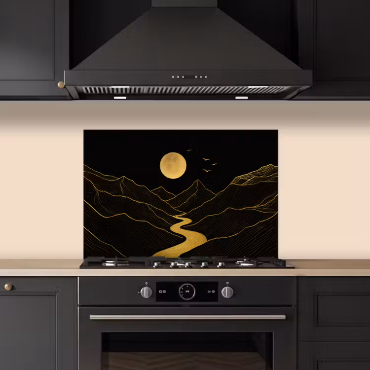 Paraschizzi cucina - Fiume - Oro - Luna - Uccelli — 5