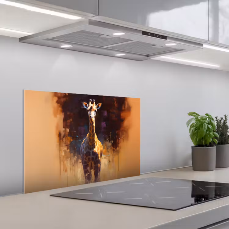 Paraschizzi cucina - Giraffa - Marrone - Astratto - Dipinto — 1