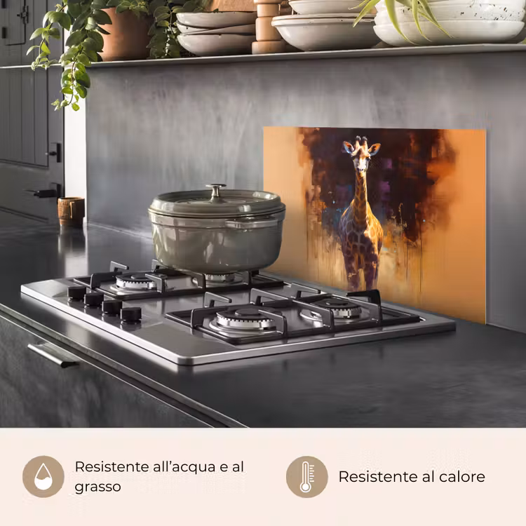Paraschizzi cucina - Giraffa - Marrone - Astratto - Dipinto — 2