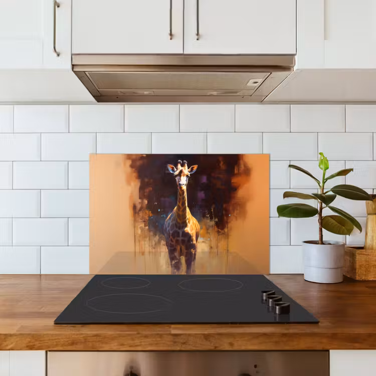 Paraschizzi cucina - Giraffa - Marrone - Astratto - Dipinto — 3