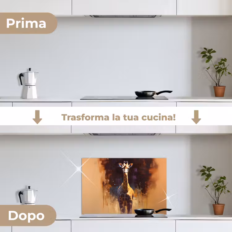 Paraschizzi cucina - Giraffa - Marrone - Astratto - Dipinto — 7