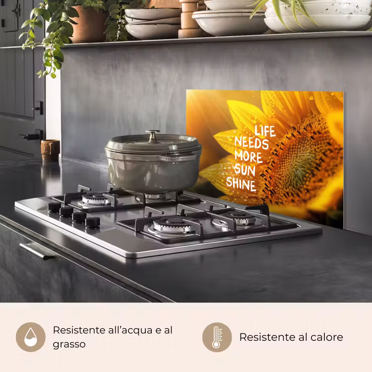 Paraschizzi cucina - Girasole - Primo piano - Giallo - Citazione — 2