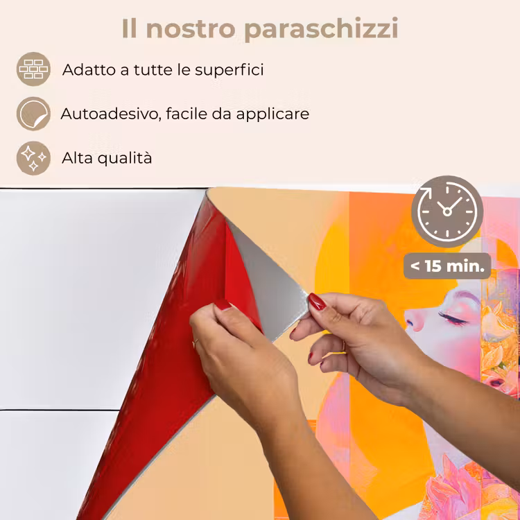 Paraschizzi cucina - Astratto - Ritratto - Donna - Colorato — 4