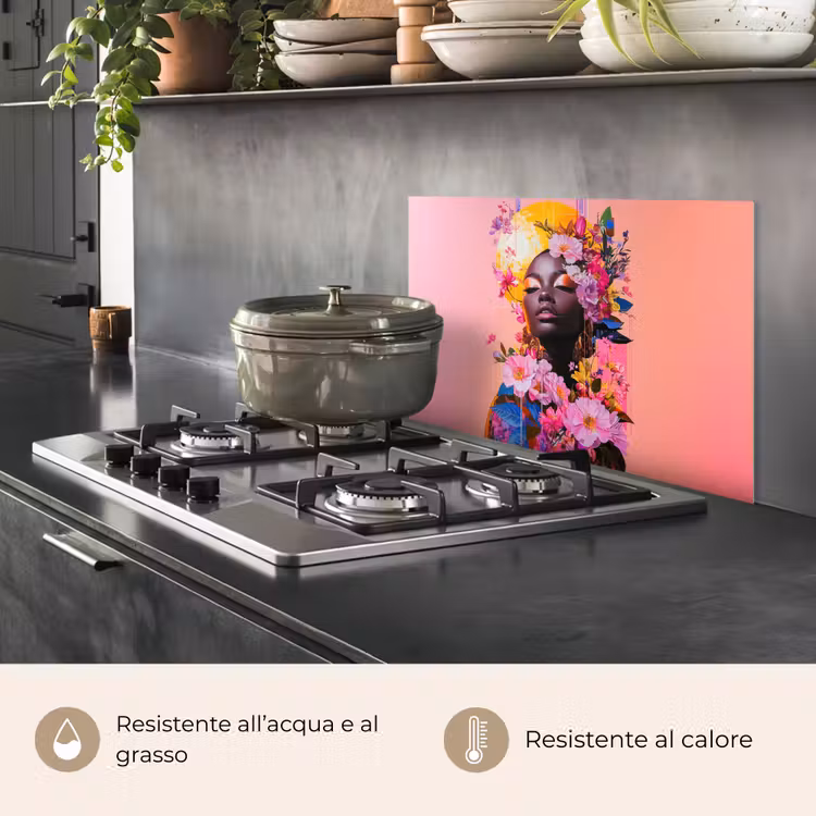 Paraschizzi cucina - Colorato - Fiori - Donna - Sole — 2