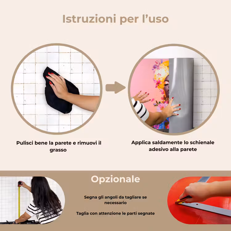 Paraschizzi cucina - Colorato - Fiori - Donna - Sole — 6