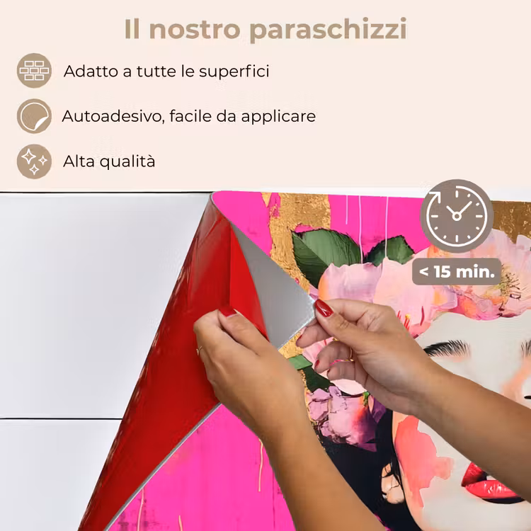 Paraschizzi cucina - Corona di fiori - Oro - Donna - Ritratto — 4
