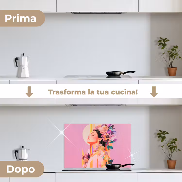 Paraschizzi cucina - Donna - Fiori - Viola - Astratto — 7