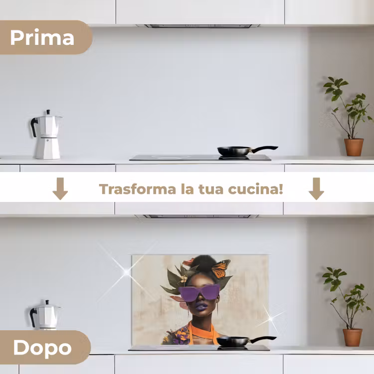 Paraschizzi cucina - Donna - Occhiali da sole - Farfalla - Fiori — 7