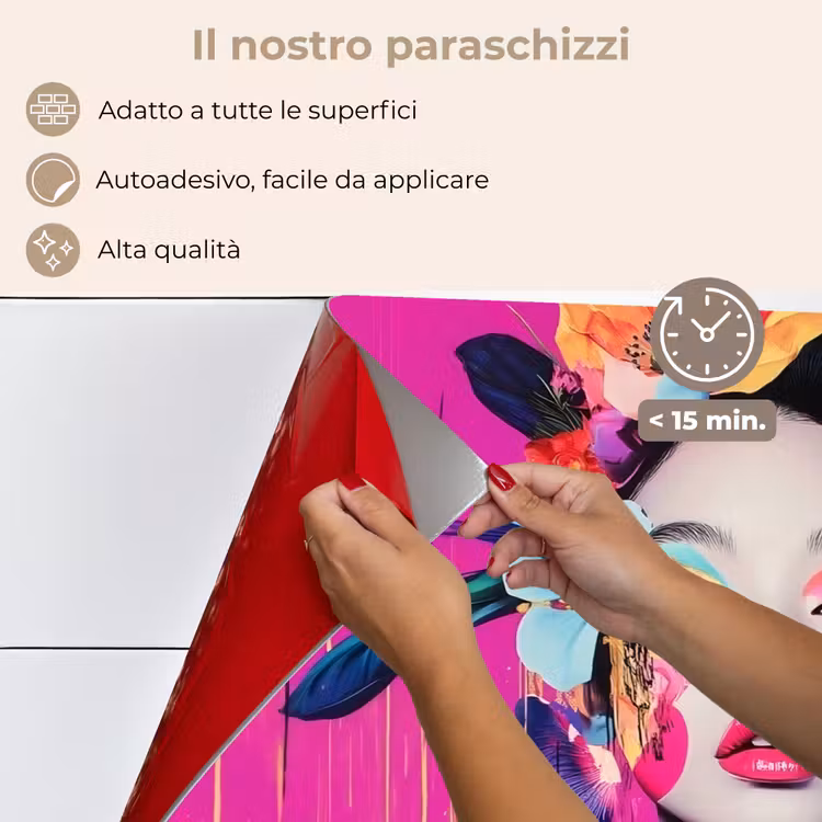 Paraschizzi cucina - Donna - Ritratto - Astratto - Viola — 4