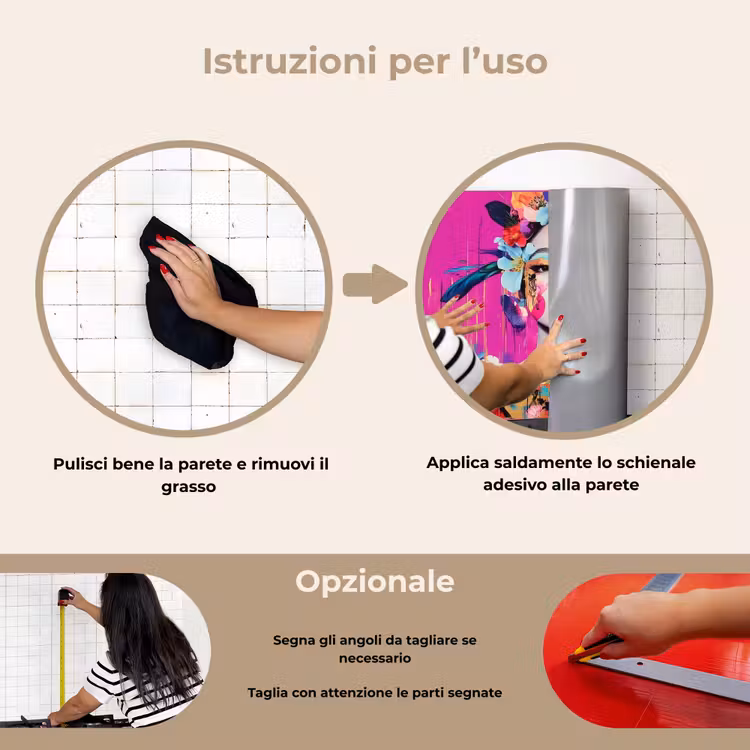 Paraschizzi cucina - Donna - Ritratto - Astratto - Viola — 6