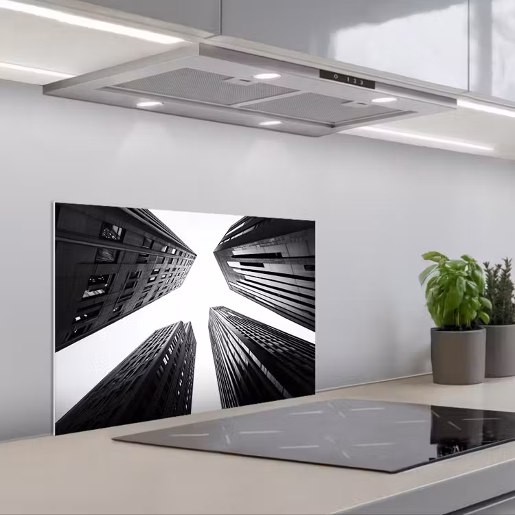 Paraschizzi cucina - Edifici - Cielo - Nero — 1