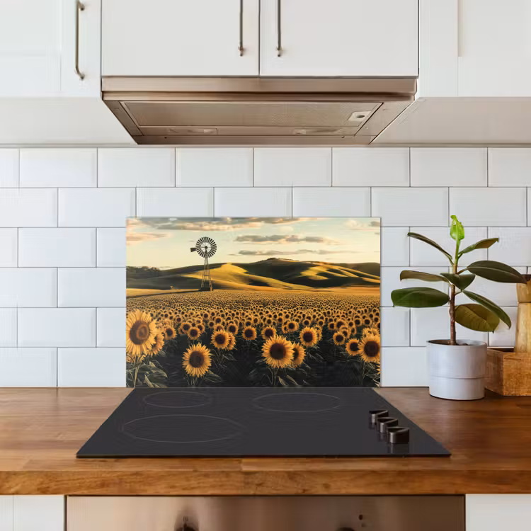 Paraschizzi cucina - Girasole - Campo - Mulino a vento — 3