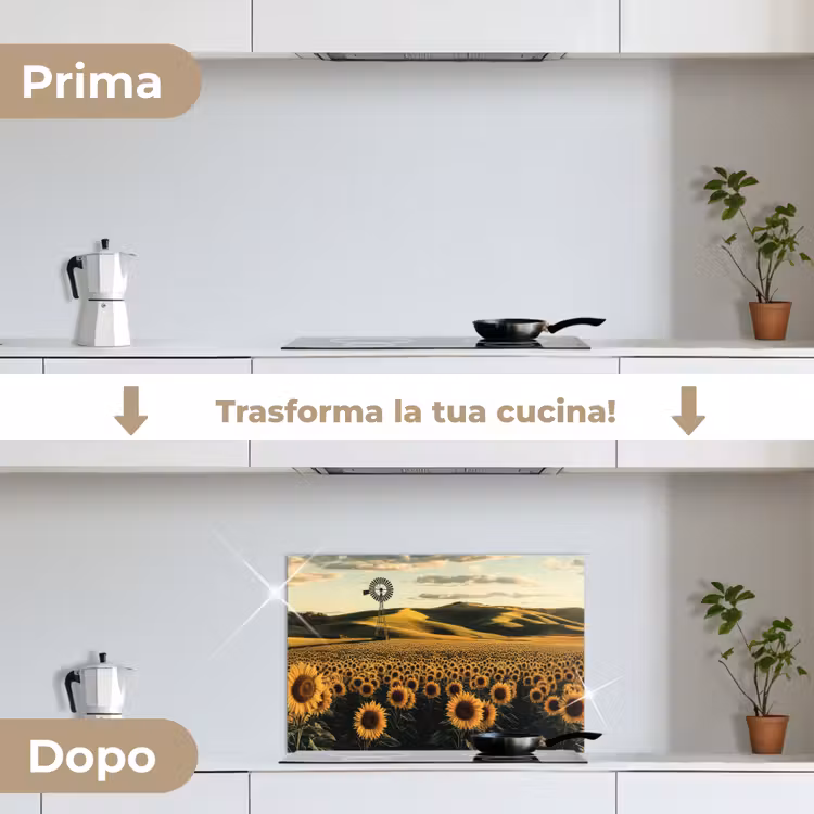 Paraschizzi cucina - Girasole - Campo - Mulino a vento — 7