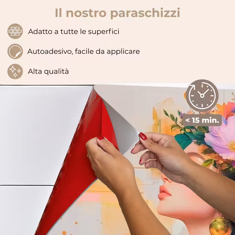 Paraschizzi cucina - Astratto - Donna - Corona di fiori - Oro — 4