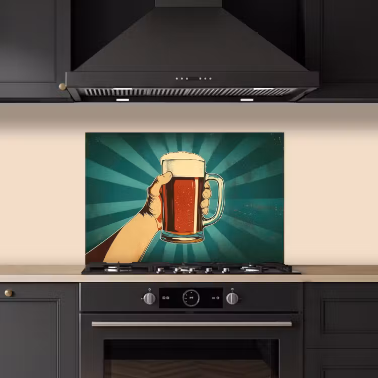 Paraschizzi cucina - Bicchiere da birra - Schiuma - Retrò - Verde — 5