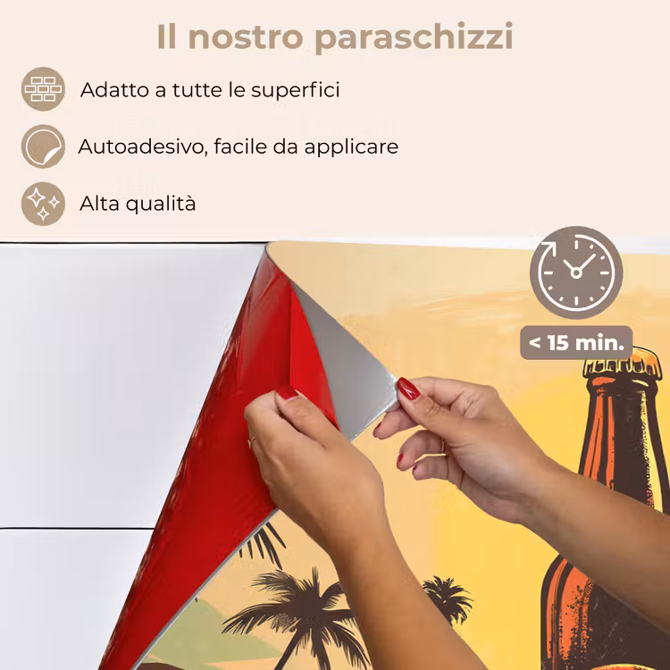 Paraschizzi cucina - Bottiglia di birra - Tramonto - Palme - Mare — 4