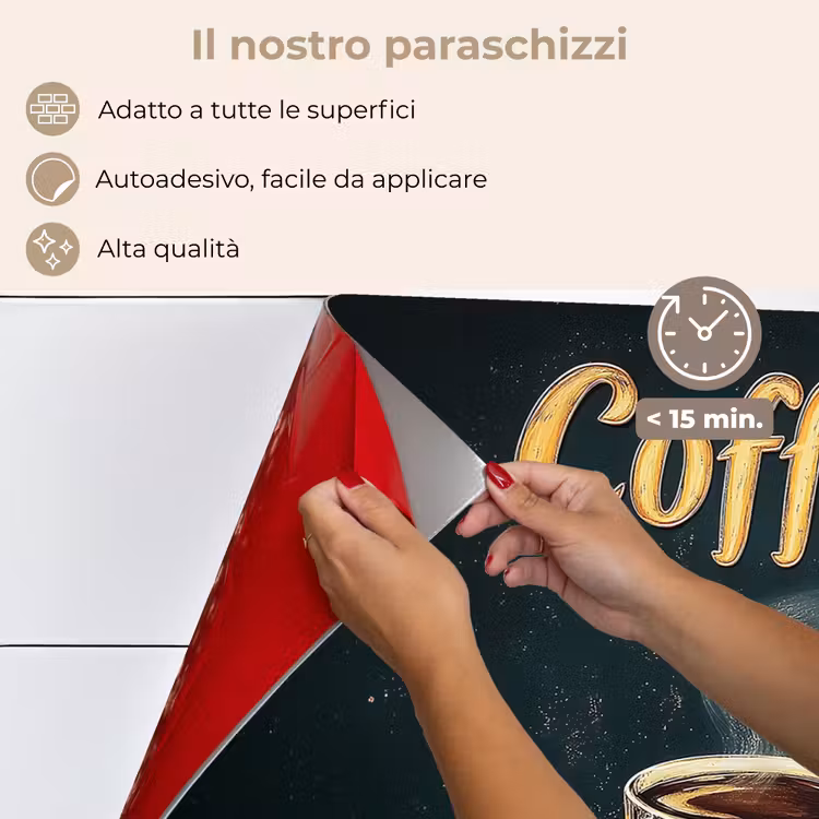 Paraschizzi cucina - Caffè - Piatto - Chicchi di caffè - Retro — 4