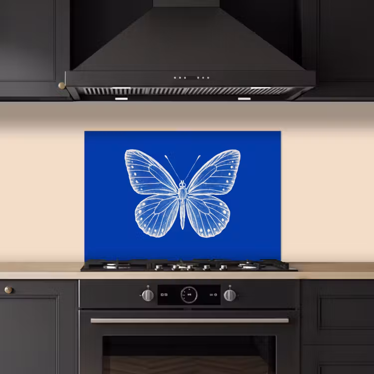 Paraschizzi cucina - Farfalla - Bianco - Puntinato — 5