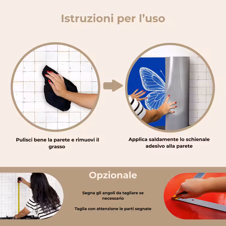 Paraschizzi cucina - Farfalla - Bianco - Puntinato — 6