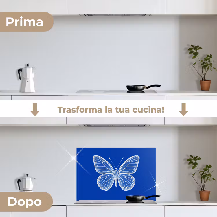 Paraschizzi cucina - Farfalla - Bianco - Puntinato — 7