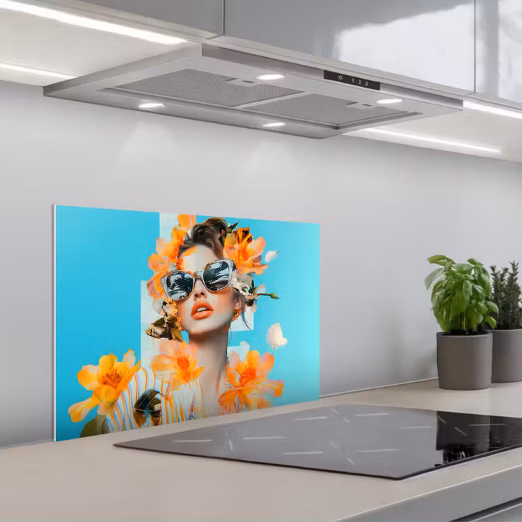 Paraschizzi cucina - Fiori - Donna - Occhiali da sole - Blu — 1