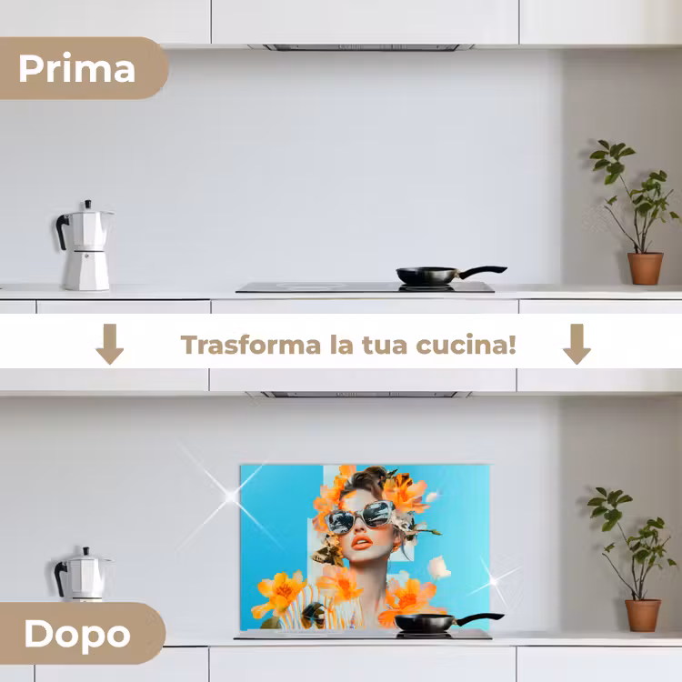 Paraschizzi cucina - Fiori - Donna - Occhiali da sole - Blu — 7