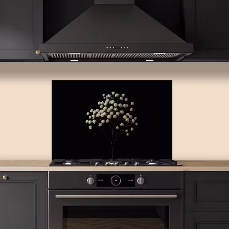 Paraschizzi cucina - Gesso - Fiori - Bianco - Minimalista — 5