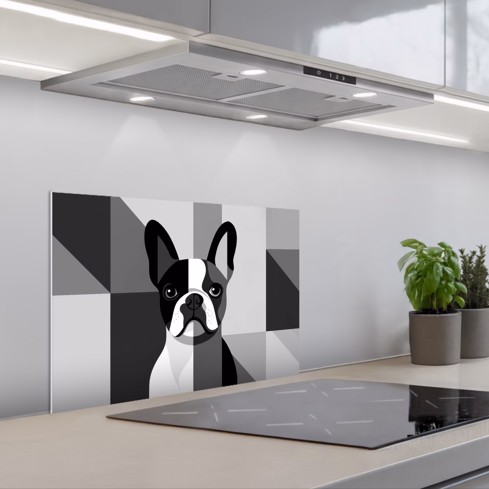 Paraschizzi cucina - Bulldog - Nero - Astratto - Aerei — 1