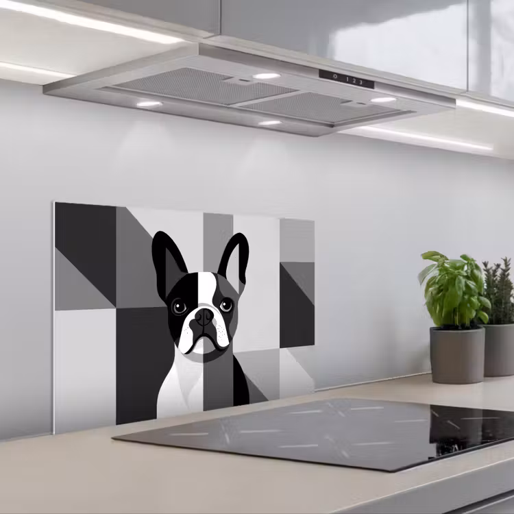 Paraschizzi cucina - Bulldog - Nero - Astratto - Aerei — 1