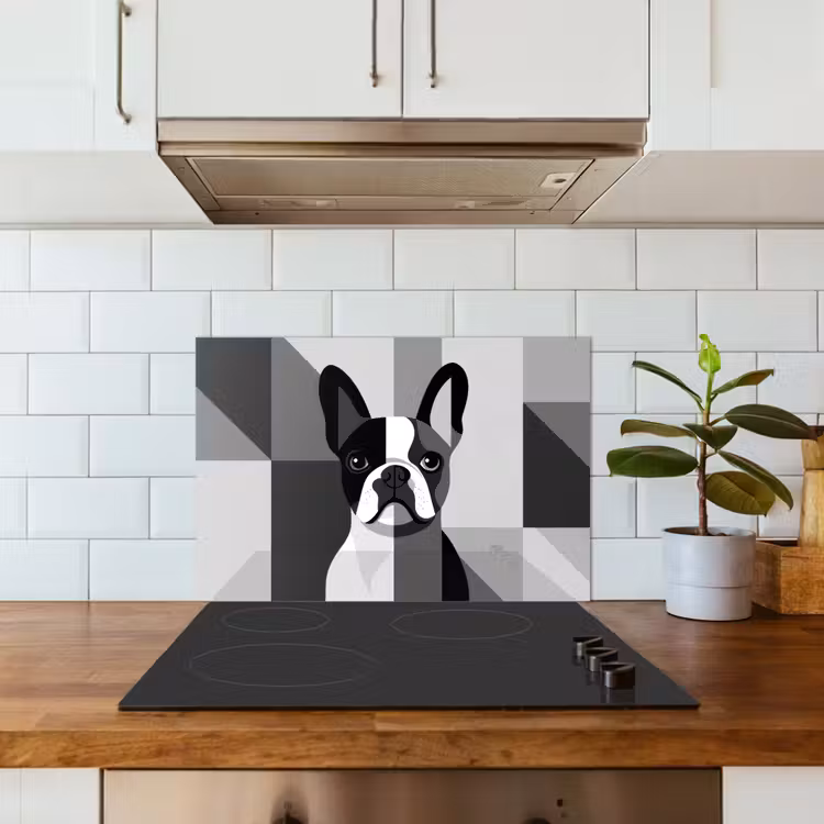 Paraschizzi cucina - Bulldog - Nero - Astratto - Aerei — 3