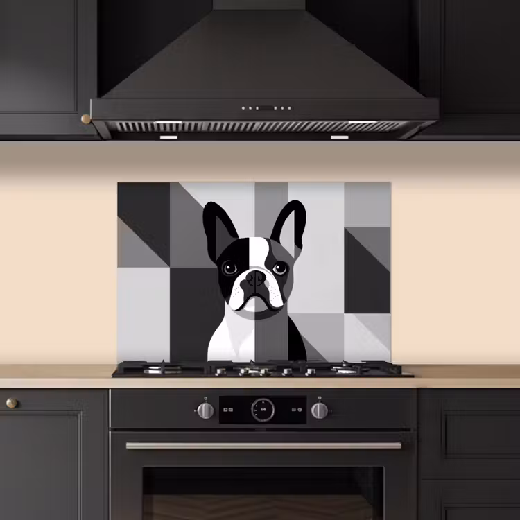 Paraschizzi cucina - Bulldog - Nero - Astratto - Aerei — 5