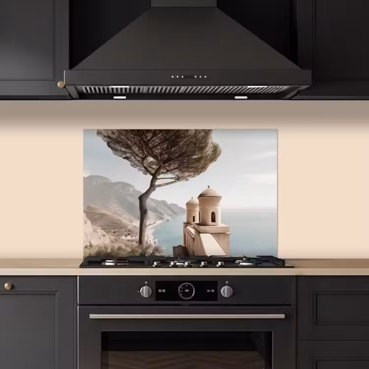 Paraschizzi cucina - Costa - Scogliera - Albero - Edificio — 5