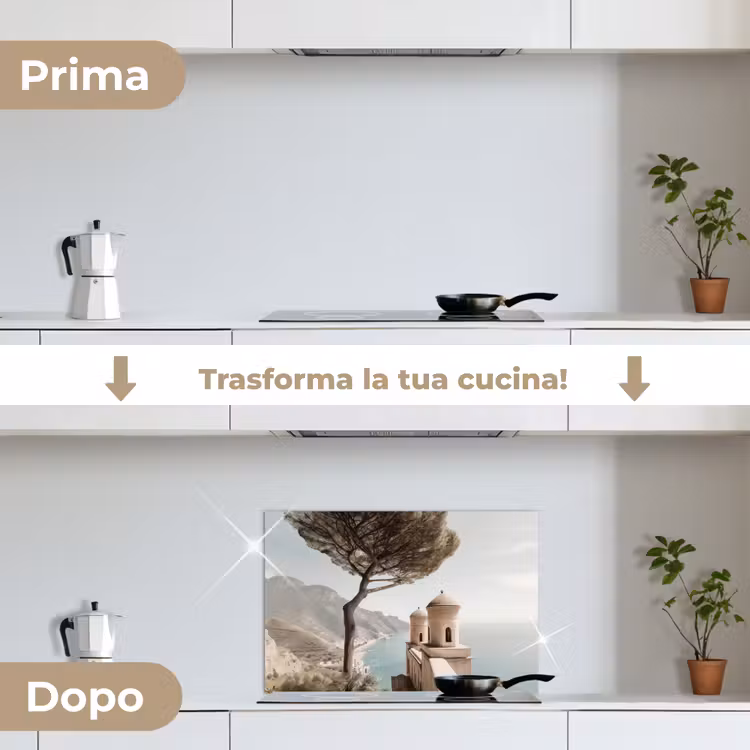 Paraschizzi cucina - Costa - Scogliera - Albero - Edificio — 7