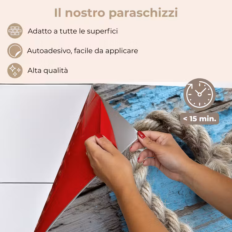 Paraschizzi cucina - Cuore - Corda - Legno - Rustico — 4
