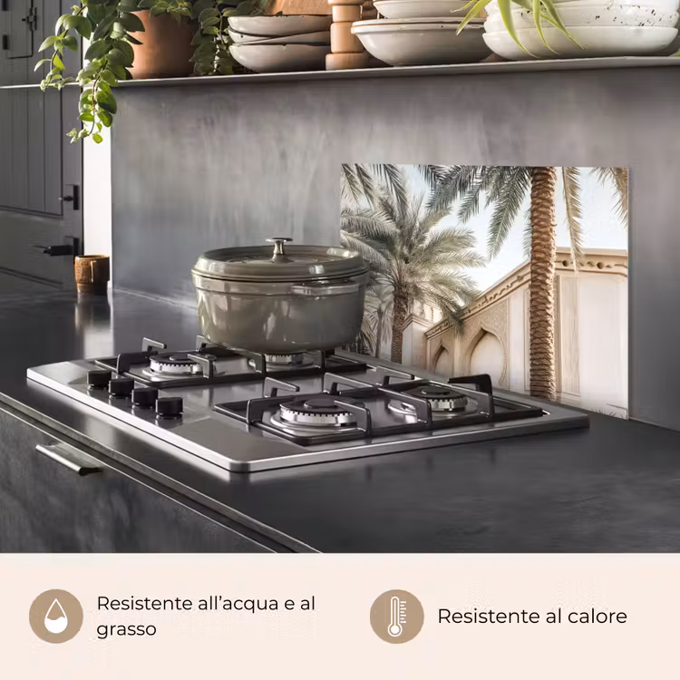Paraschizzi cucina - Edificio - Palme - Beige - Sole — 2