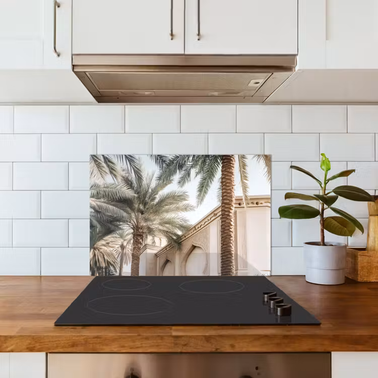 Paraschizzi cucina - Edificio - Palme - Beige - Sole — 3