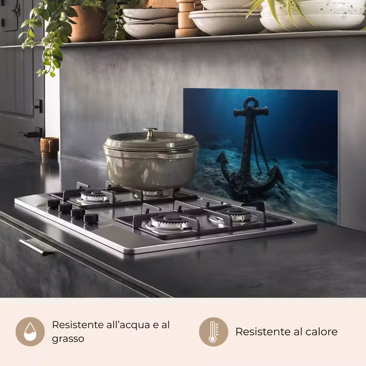 Paraschizzi cucina - Ancora - Ferro - Fondale marino - Sabbia — 2