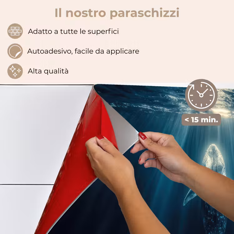 Paraschizzi cucina - Balena - Acqua - Raggi di sole - Blu — 4