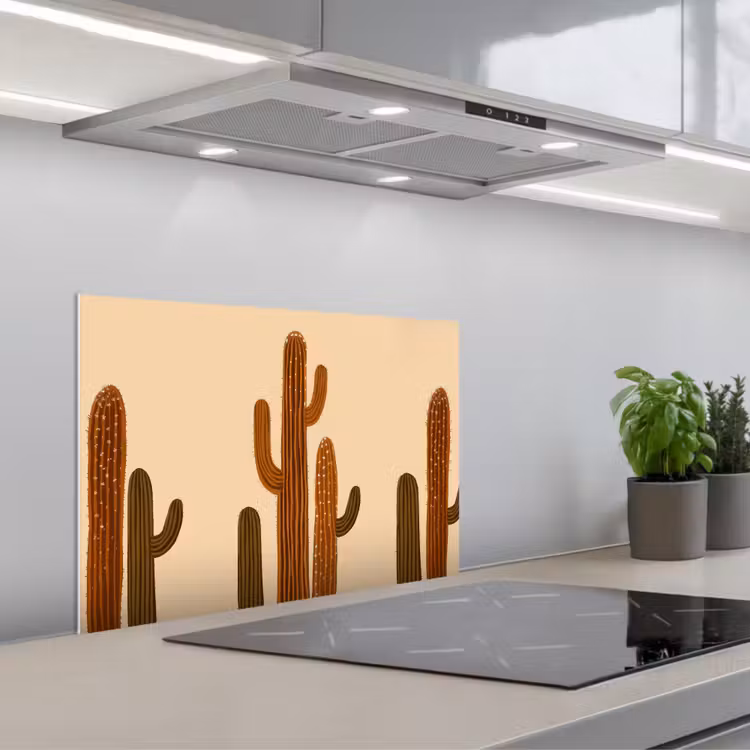 Paraschizzi cucina - Cactus - Deserto - Sabbia - Marrone — 1