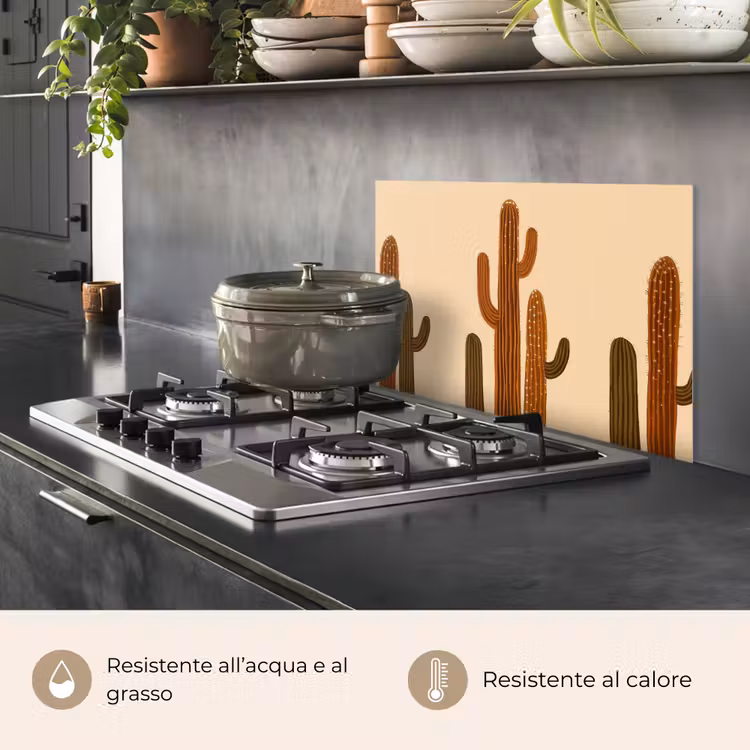 Paraschizzi cucina - Cactus - Deserto - Sabbia - Marrone — 2