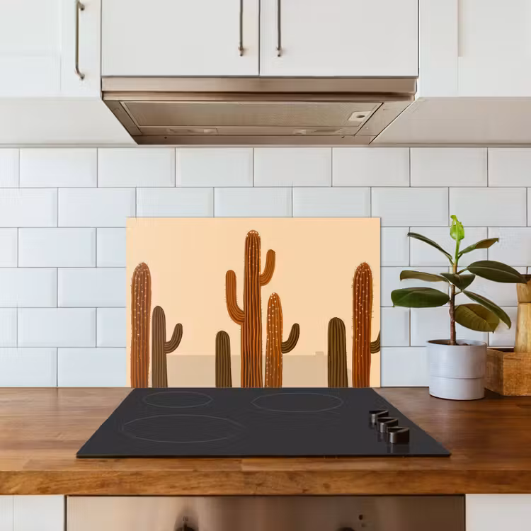 Paraschizzi cucina - Cactus - Deserto - Sabbia - Marrone — 3