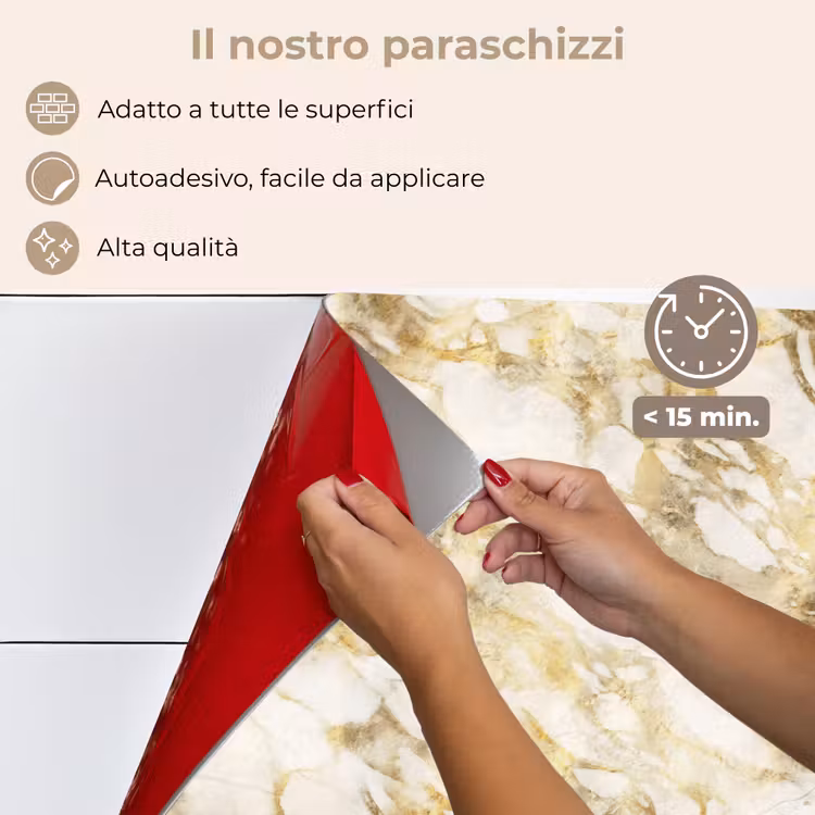 Paraschizzi cucina - Caldo - Oro - Marmo - Motivo — 4