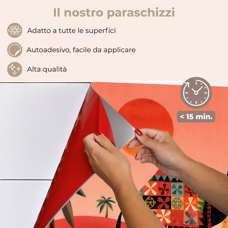 Paraschizzi cucina - Cammello - Tappeto colorato - Dune - Sole rosso — 4