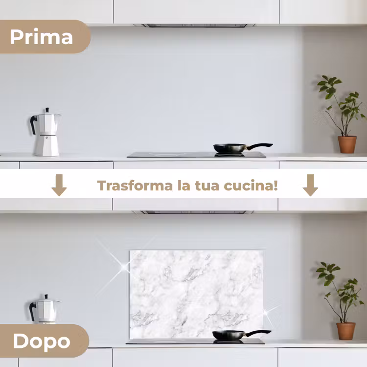 Paraschizzi cucina - Classico - Marmo - Venature - Grigio — 7