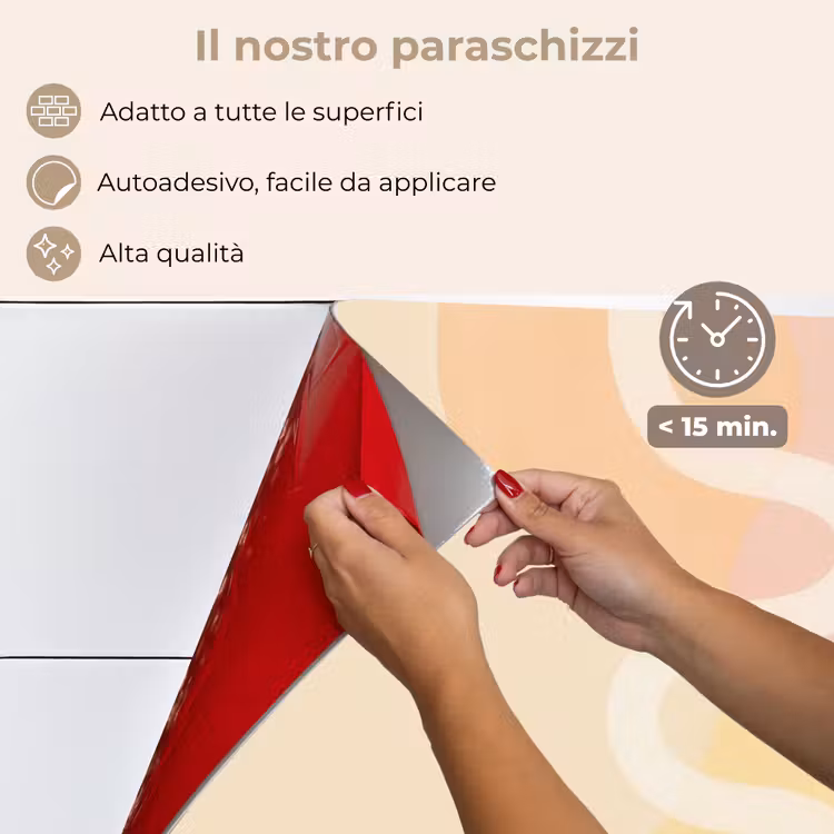 Paraschizzi cucina - Forme ondulate - Astratto - Pastello — 4