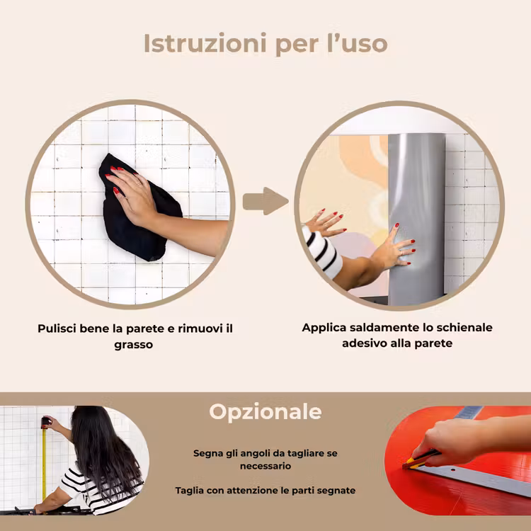 Paraschizzi cucina - Forme ondulate - Astratto - Pastello — 6
