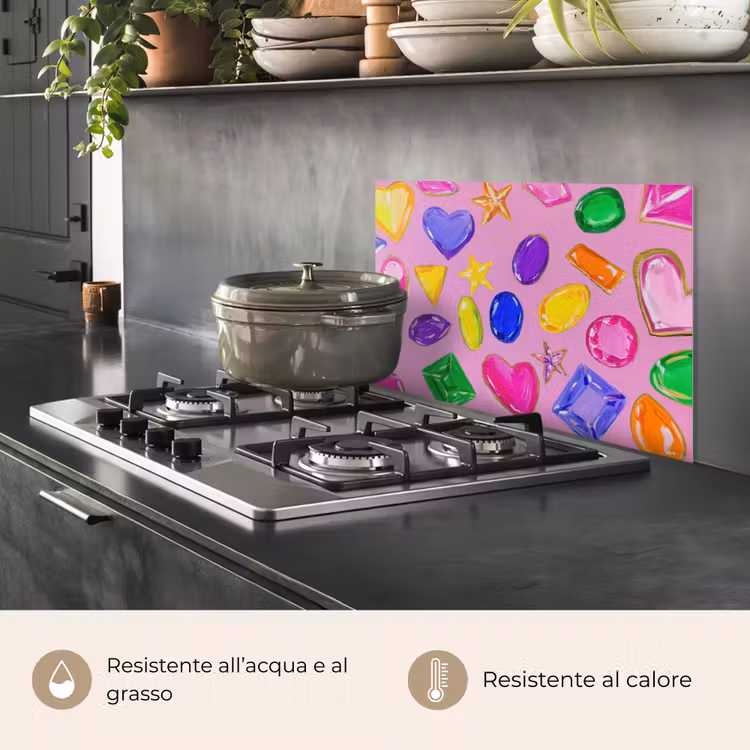 Paraschizzi cucina - Gemme - Forme - Cuore - Colorato — 2