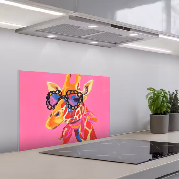Paraschizzi cucina - Giraffa - Rosa - Occhiali - Sciarpa — 1