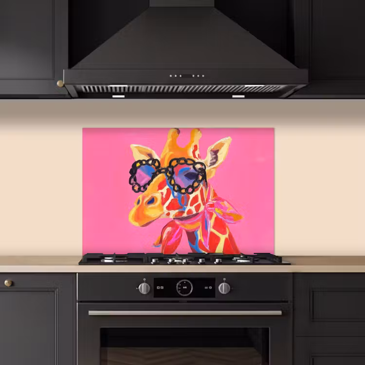Paraschizzi cucina - Giraffa - Rosa - Occhiali - Sciarpa — 5